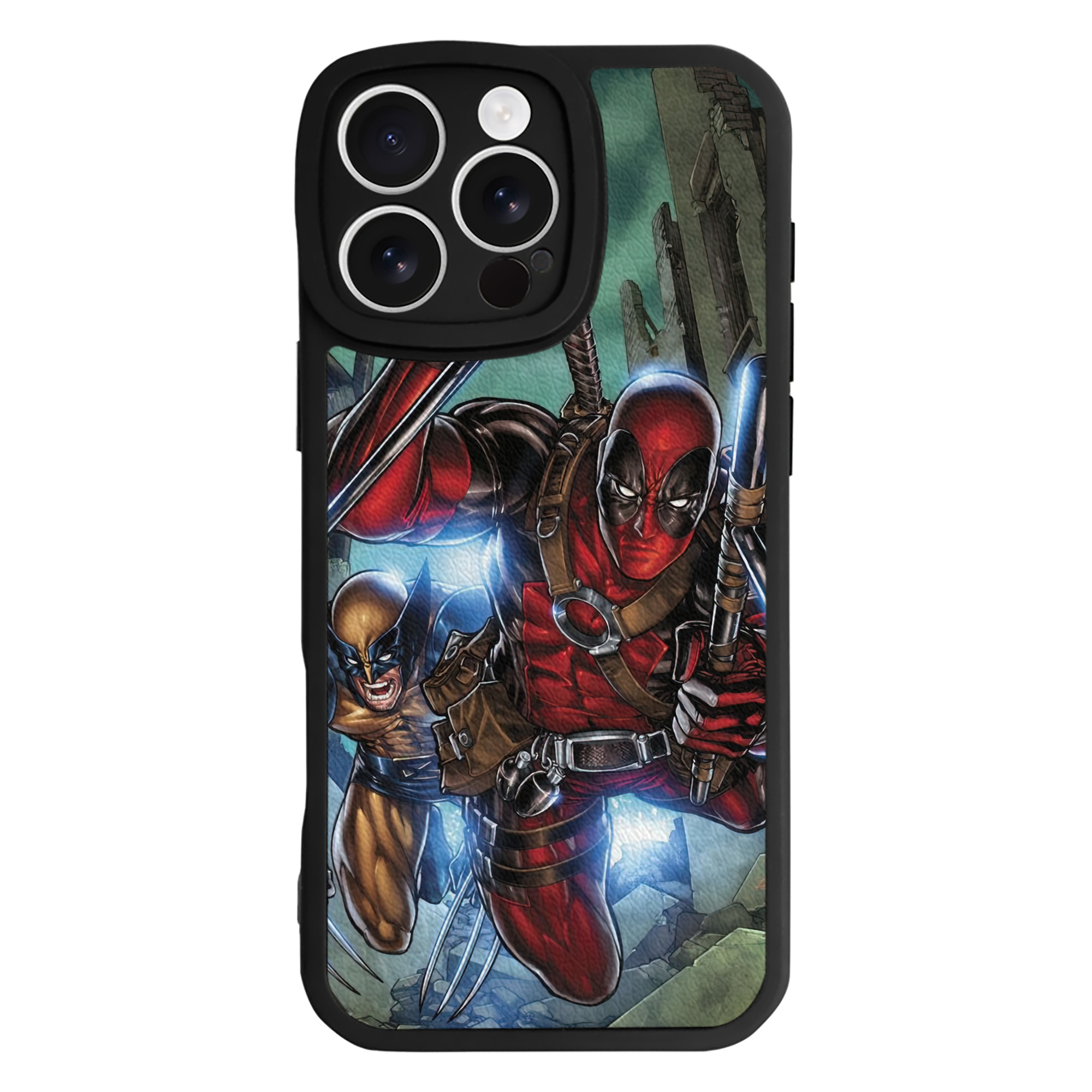 （画像用） Deadpool デッドプール 【iPhone 16シリーズ対応】シリコンスマホケース（レザー調） 材質：シリコン